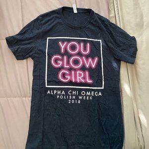 Black you glow girl Alpha Chi Omega T-shirt